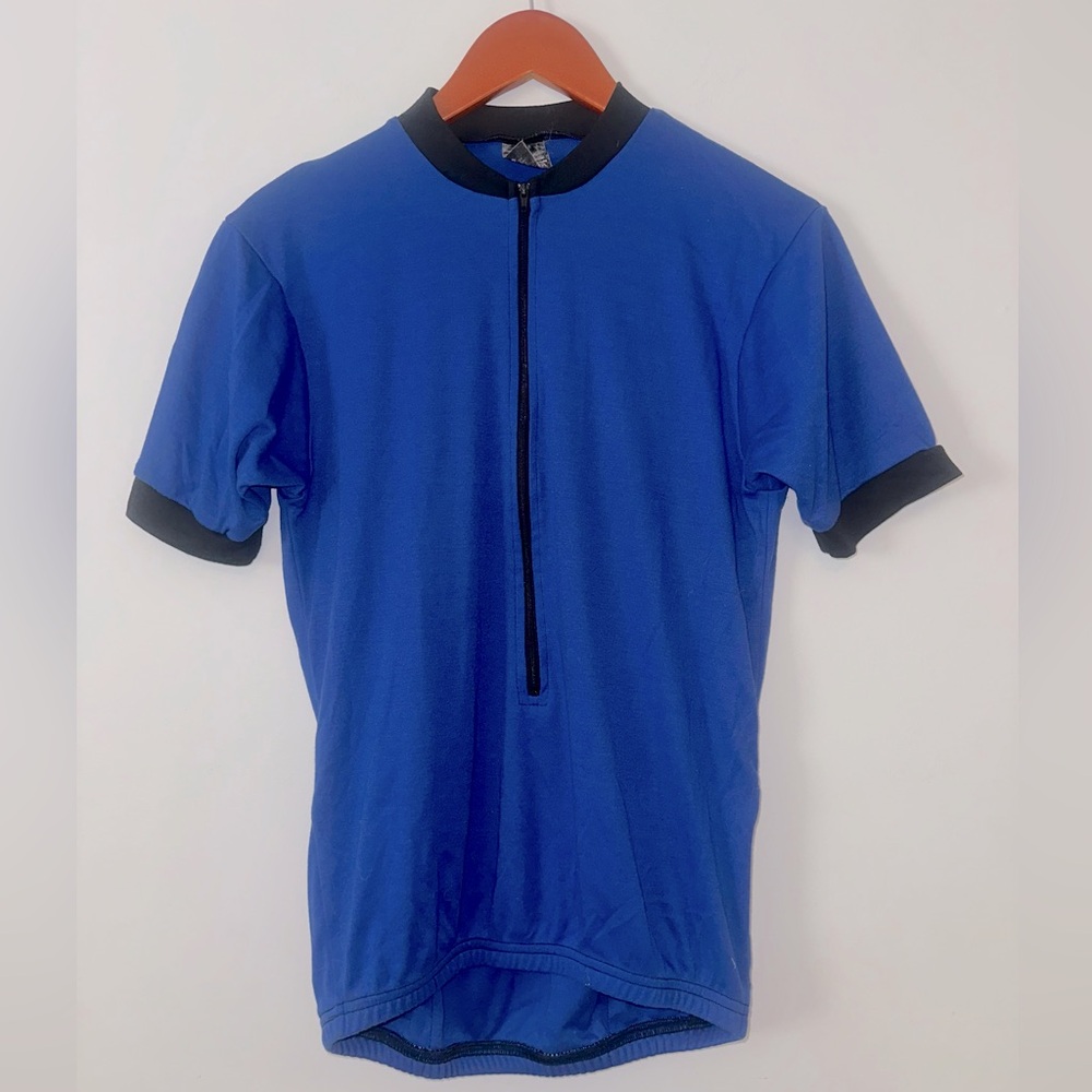 Men’s Blue Cycling Jersey with Black Trim
